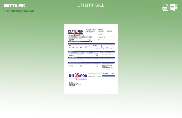 Модерен стил Еквадор Disgaspro шаблон за комунални сметки за гас